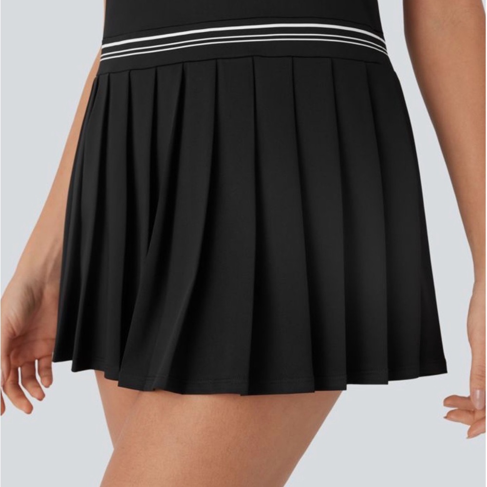 HALARA Racerback Color Block Stripe Pleated Mini Tennis Active Dress - Picture 3 of 7